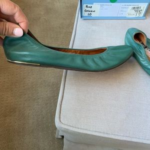 Lanvin green ballet flats